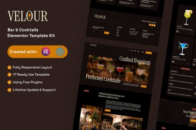 Velour - Bar & Cocktails Elementor Template Kit