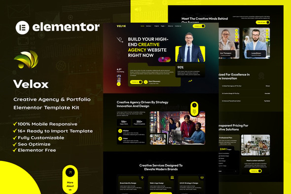 Velox - Creative Agency & Portfolio Elementor Template Kit Velox - Creative Agency & Portfolio Elementor Template Kit