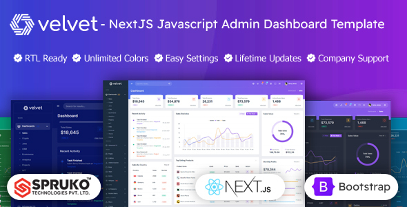 Velvet - Nextjs Javascript Dashboard Template Velvet - Nextjs Javascript Dashboard Template