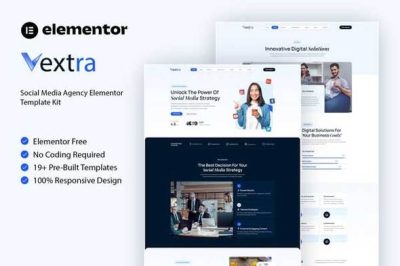Vextra - Social Media Agency Elementor Template Kit