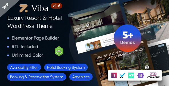 Viba - Luxury Resort & Hotel Elementor WordPress Theme Viba - Luxury Resort & Hotel Elementor WordPress Theme