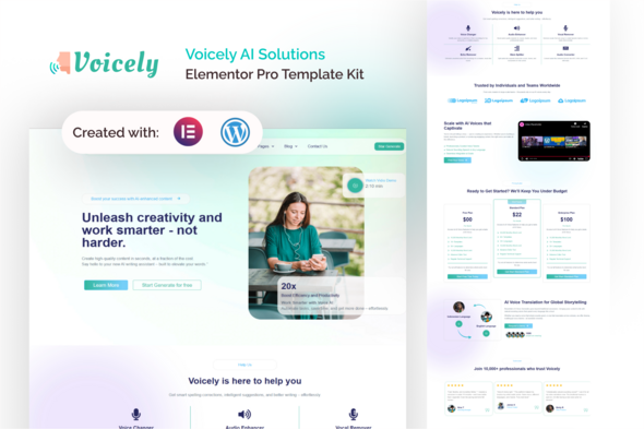 Voicely - Voice AI Solutions Elementor Pro Template Kit Voicely - Voice AI Solutions Elementor Pro Template Kit