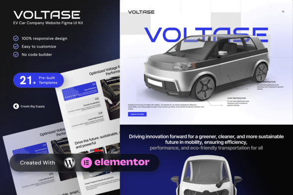 Voltase EV Car Company Elementor Template Kit for Electric Vehicle Brands and Green Mobility Startup Voltase EV Car Company Elementor Template Kit for Electric Vehicle Brands and Green Mobility Startup