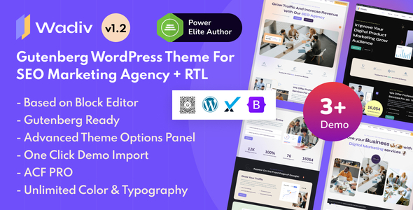 Wadiv - SEO Marketing Agency WordPress Theme for Digital Marketing & Consulting Wadiv - SEO Marketing Agency WordPress Theme for Digital Marketing & Consulting