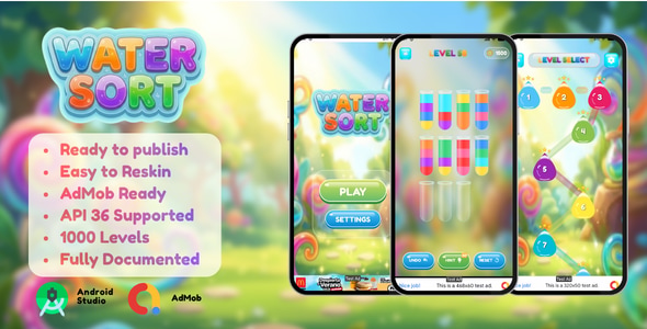 Water Sort Puzzle - Android Studio Project | AdMob Ads | Publish Ready Water Sort Puzzle - Android Studio Project | AdMob Ads | Publish Ready