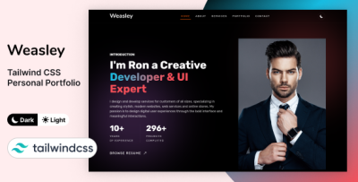 Weasley - Tailwind CSS Personal Portfolio