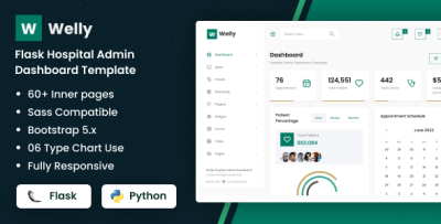 Welly - Flask Hospital Admin Dashboard Bootstrap Template