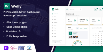 Welly - PHP Hospital Admin Dashboard Bootstrap Template