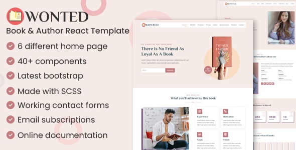 Wonted - Book & Author React Template Wonted - Book & Author React Template