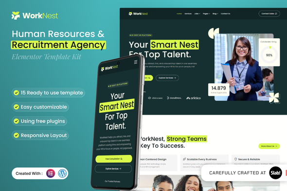 Worknest - Human Resources & Recruitment Agency Elementor Template Kit Worknest - Human Resources & Recruitment Agency Elementor Template Kit