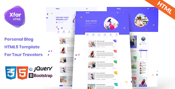Xfar - Personal Tour Travelers Blog HTML5 Template Xfar - Personal Tour Travelers Blog HTML5 Template