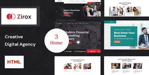 Zirox – Creative Digital Agency HTML Template Zirox – Creative Digital Agency HTML Template