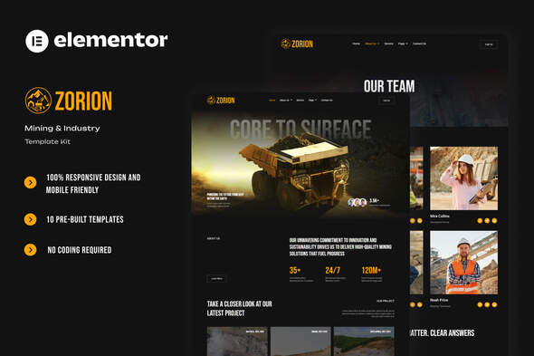 Zorion - Mining & Industry Elementor Template Kit Zorion - Mining & Industry Elementor Template Kit