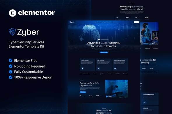 Zyber - Cyber Security Services Elementor Template Kit Zyber - Cyber Security Services Elementor Template Kit