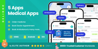 10 App Template| Doctor Appointment & Medical Services App Template | Pharmacy & Ambulance | DeliDoc