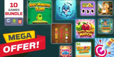 10 Casual Game Bundle - Android & HTML5 Game | Construct 3 Source Code
