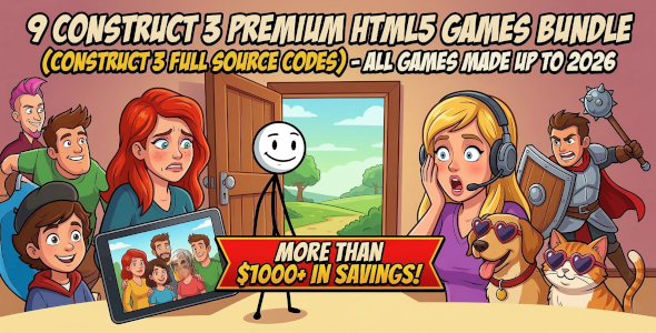 9 Premium C3 HTML5 Games Bundle (Construct 3 Full Source Codes) - All Games Made up to 2026 9 Premium C3 HTML5 Games Bundle (Construct 3 Full Source Codes) - All Games Made up to 2026