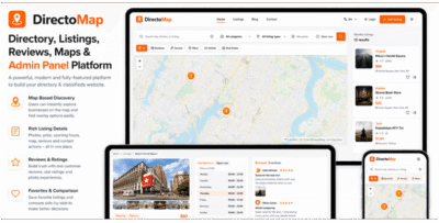 DirectoMap - Directory, Listings, Reviews, Maps & Admin Panel Platform