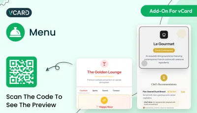 Menu - vCard SaaS Add-On