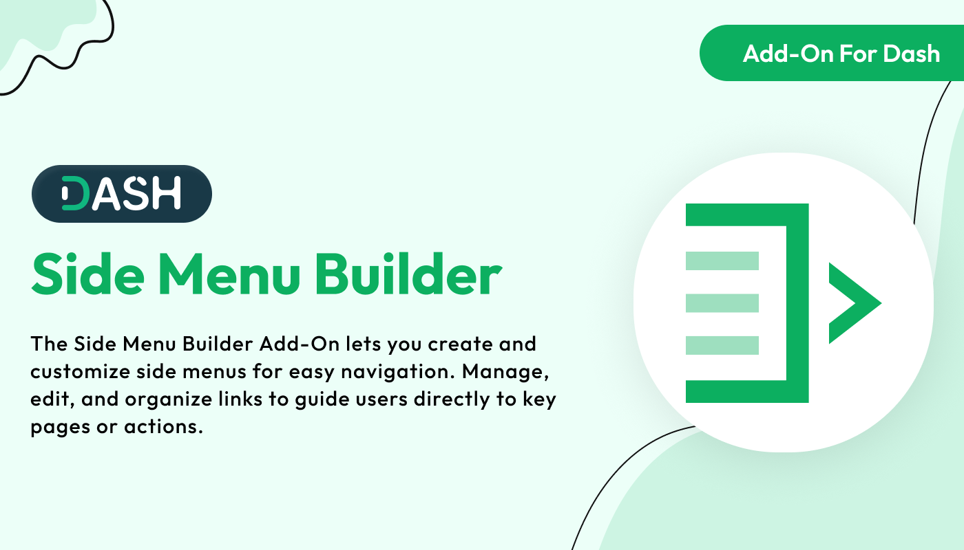 Side Menu Builder - Dash SaaS Add-On Side Menu Builder - Dash SaaS Add-On
