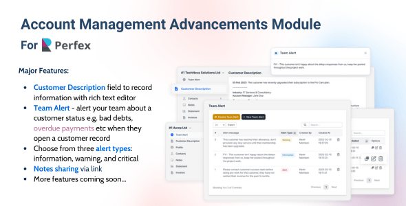 Account Management Advancements for Perfex CRM Account Management Advancements for Perfex CRM