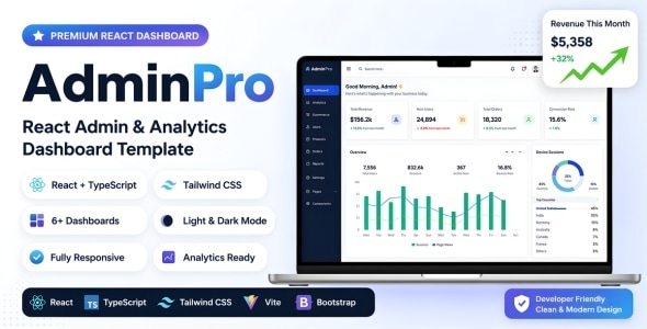 AdminPro - React Admin & Analytics Dashboard Template AdminPro - React Admin & Analytics Dashboard Template