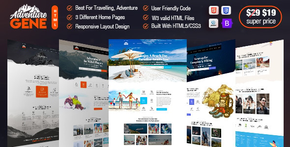 AdventureGene - Travel Adventure & Tourism HTML Template AdventureGene - Travel Adventure & Tourism HTML Template