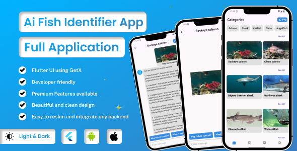 AI Fish Indetifier | Flutter Android/iOS Full Application | Premium Plan AI Fish Indetifier | Flutter Android/iOS Full Application | Premium Plan