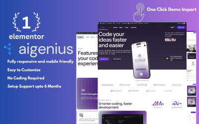 AI Genius - AI SaaS Elementor Template Kit