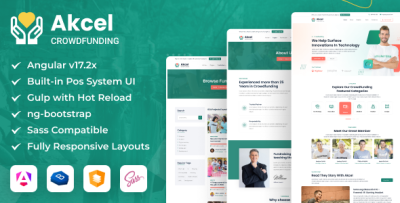 Akcel - Angular 17+ Crowdfunding & Charity Template