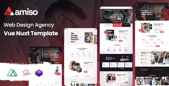 Amiso - Web Design Agency Vue Nuxt Template Amiso - Web Design Agency Vue Nuxt Template