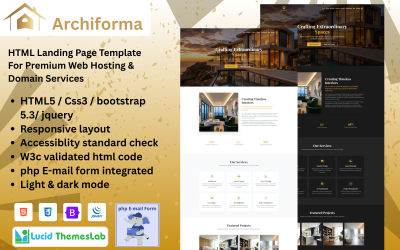 Archiforma - Interior Design and Architecture Landing Page Template | Crafting Extraordinary Spaces
