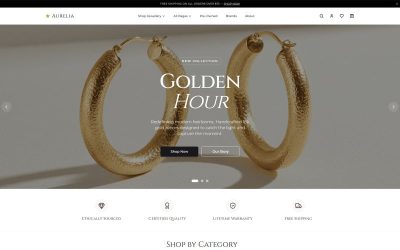 Aurelia Gems - Premium Jewelry eCommerce HTML Template