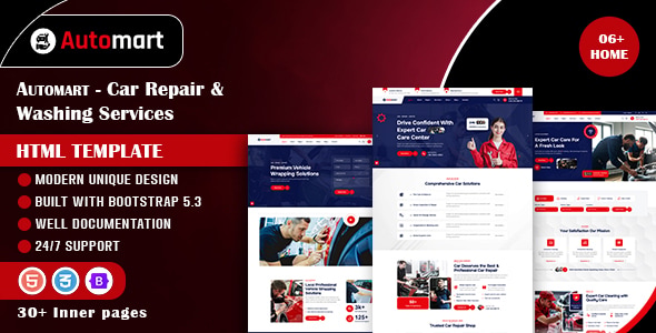 Automart - Car Repair & Washing Services HTML Template Automart - Car Repair & Washing Services HTML Template
