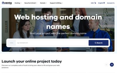 Aventohost WHMCS and HTML Hosting Theme