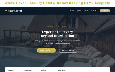 Azure Haven - Luxury Hotel & Resort Booking HTML Template