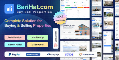 Barihat - Real Estate App Solution | Flutter Mobile App, Laravel API, Next.js Web