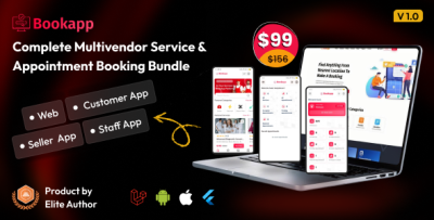 Bookapp Bundle - Multivendor Service & Appointment Booking (Web + Mobile Apps)