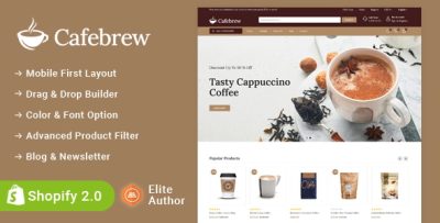 Cafebrew - Cafe Coffee Store Shopify 2.0 Responsive Theme