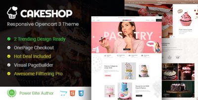 CakeShop - Cake Bakery Shop OpenCart 3 Theme