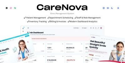 CareNova - Clinic & Medical Practice Management System | Next.js 14, Supabase, TypeScript