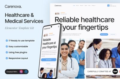 Carenova - Healthcare & Medical Services Elementor Template Kit