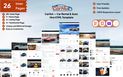 CarHut - Car Rental and Auto Hire HTML Template