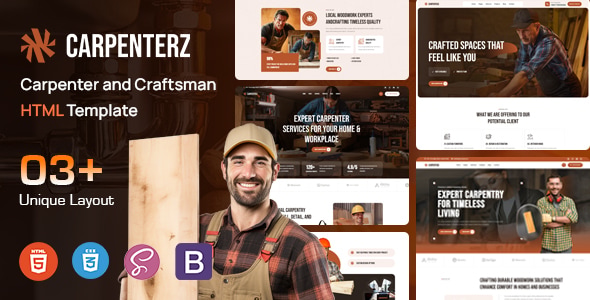 Carpenterz - Carpenter and Craftsman HTML Template Carpenterz - Carpenter and Craftsman HTML Template