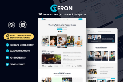 Ceron - Cleaning Services WordPress Elementor Template Kit