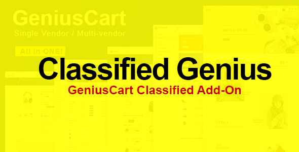 Classified Genius - GeniusCart Classified Add-On Classified Genius - GeniusCart Classified Add-On