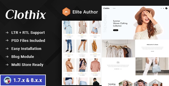 Clothix - Minimal Fashion Store Prestashop 1.7 & 8.x Responsive Theme Clothix - Minimal Fashion Store Prestashop 1.7 & 8.x Responsive Theme