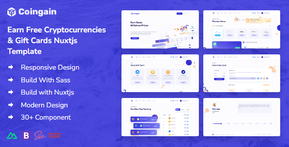 CoinGain - Earn Free Coins, Cryptocurrencies Gift Cards Vue Nuxt Template CoinGain - Earn Free Coins, Cryptocurrencies Gift Cards Vue Nuxt Template