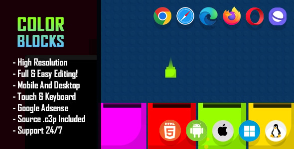 Color Blocks - HTML5 Game (Construct 3 / c3p) Color Blocks - HTML5 Game (Construct 3 / c3p)