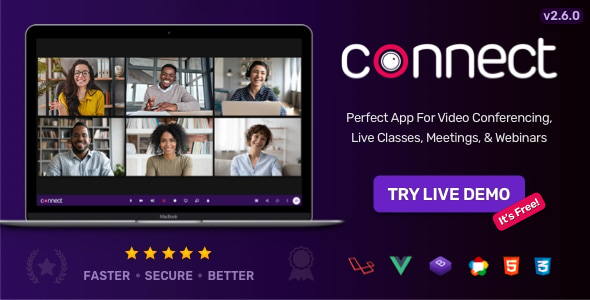 Connect - Video Conference, Online Meetings, Live Class & Webinar, Whiteboard, Live Chat Connect - Video Conference, Online Meetings, Live Class & Webinar, Whiteboard, Live Chat